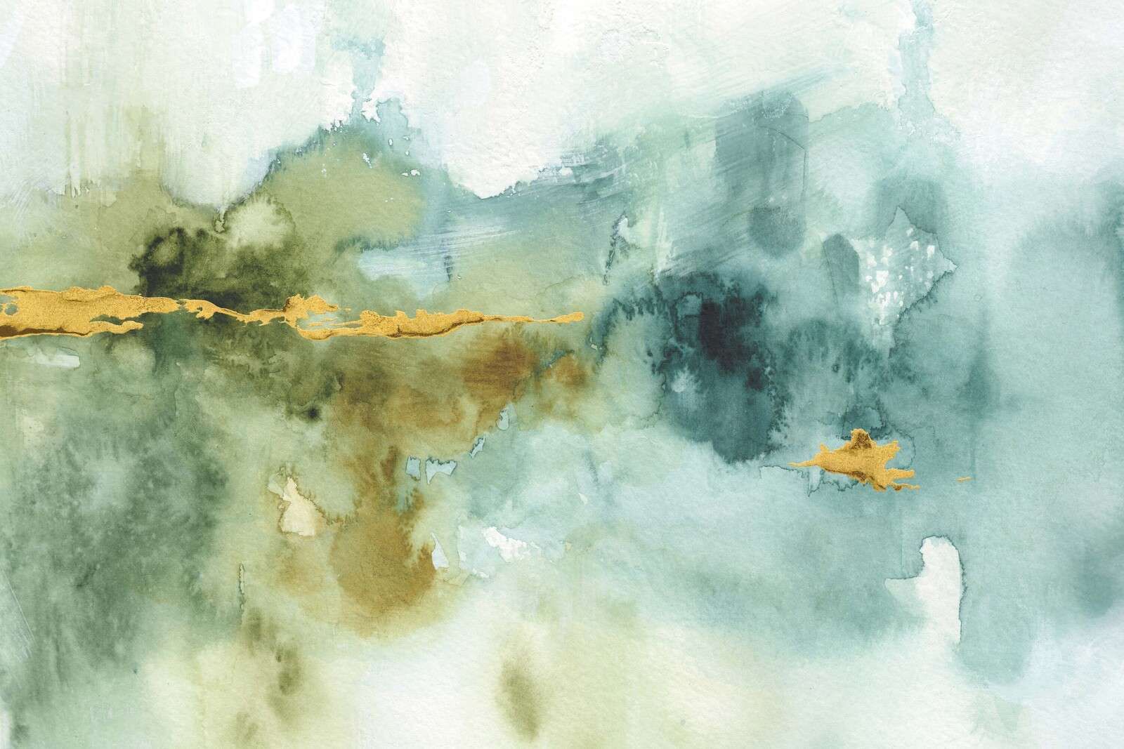 Ergrautes Wasser mit goldener Linie.