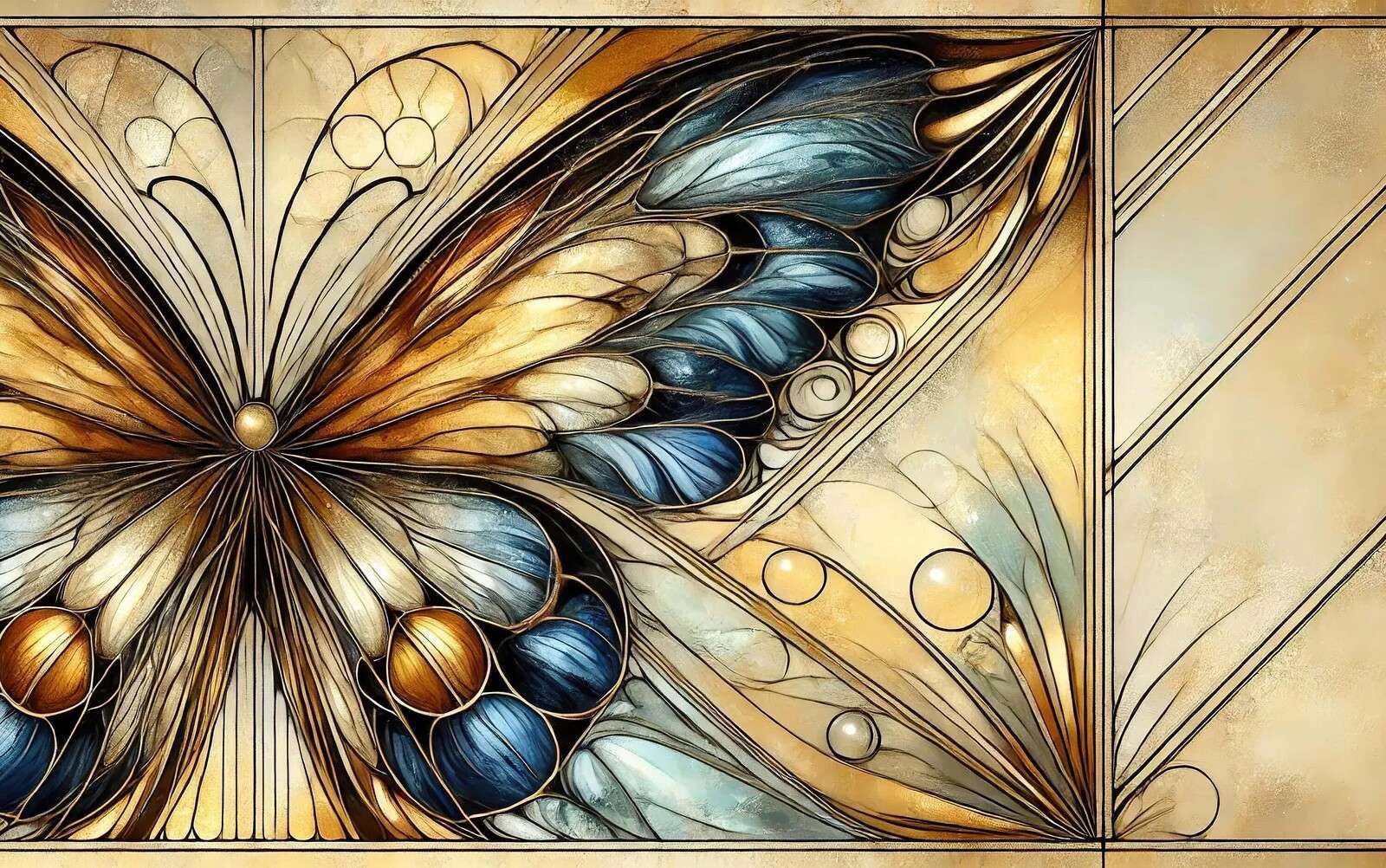 Schmetterling in Gold und Nachtblau