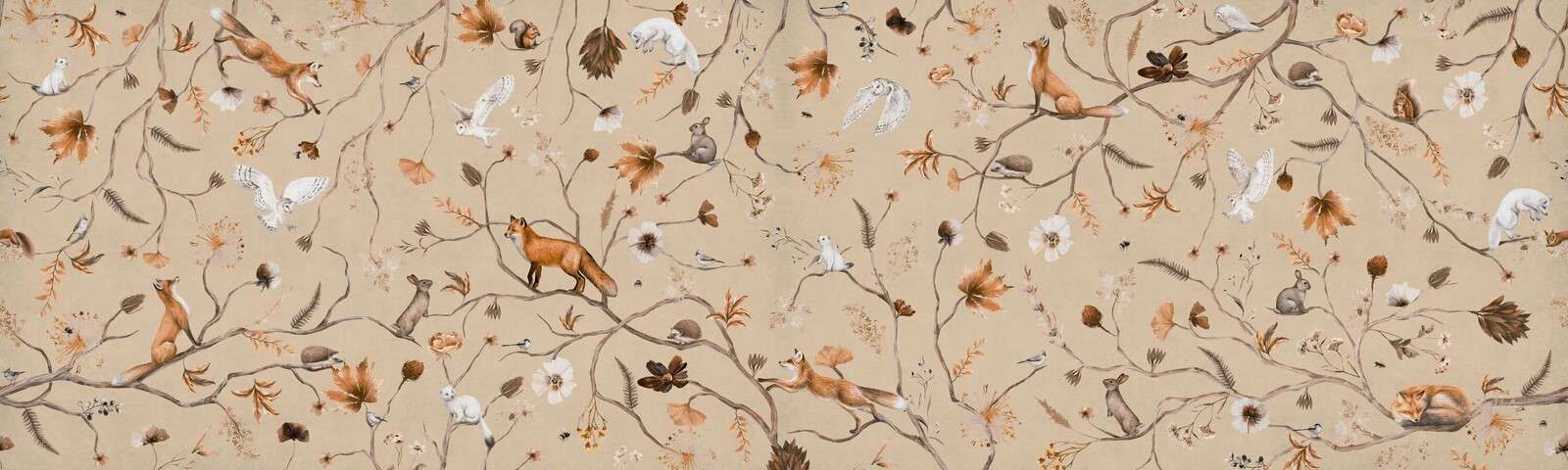 Verspielter Wald - Beige - Panorama