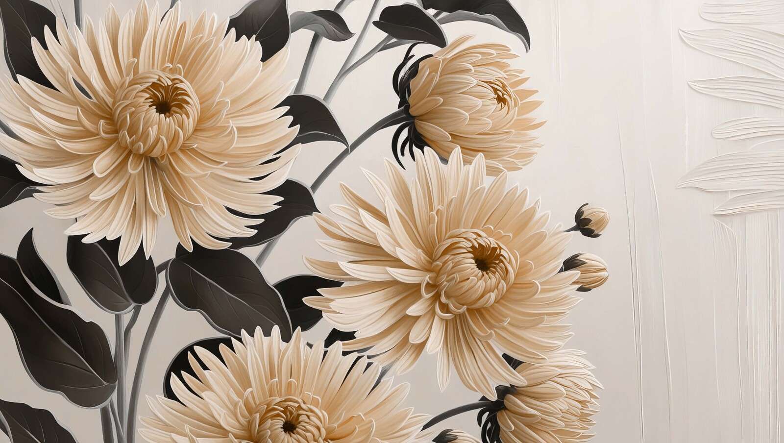 Champagnefarbene Chrysanthemen-Eleganz