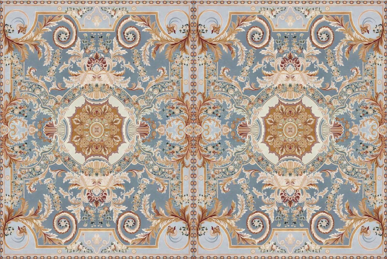 Barockornament in zartblau
