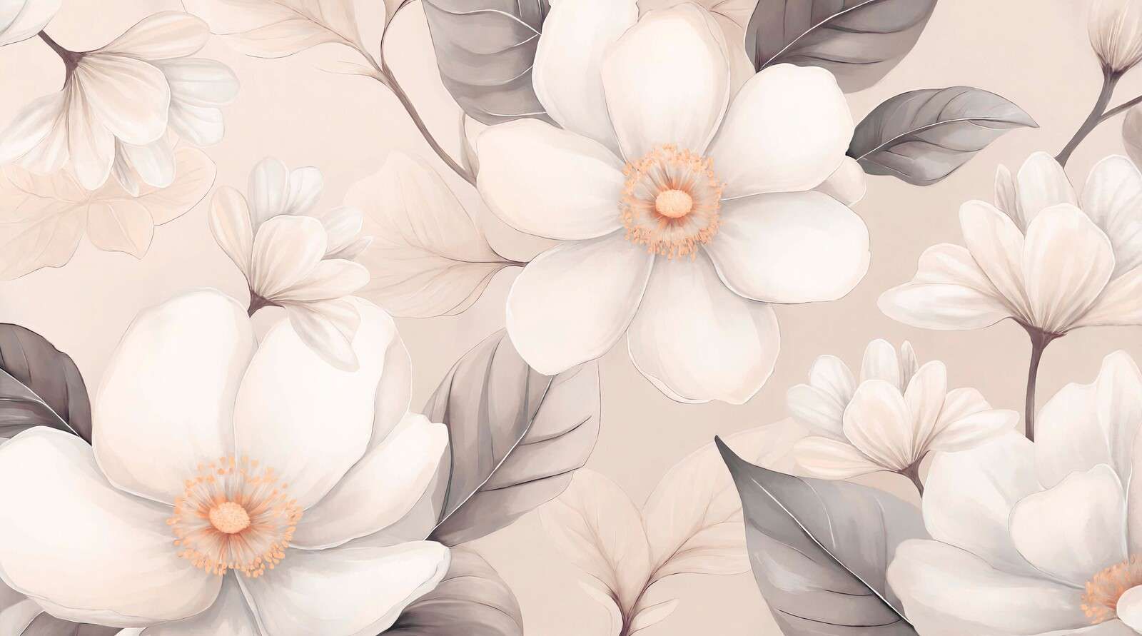 Zarte Magnolienblüten in Creme