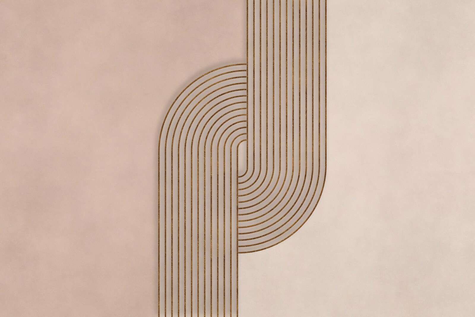 Bauhaus Twist Mid-Century-Modern-Kunst Beige
