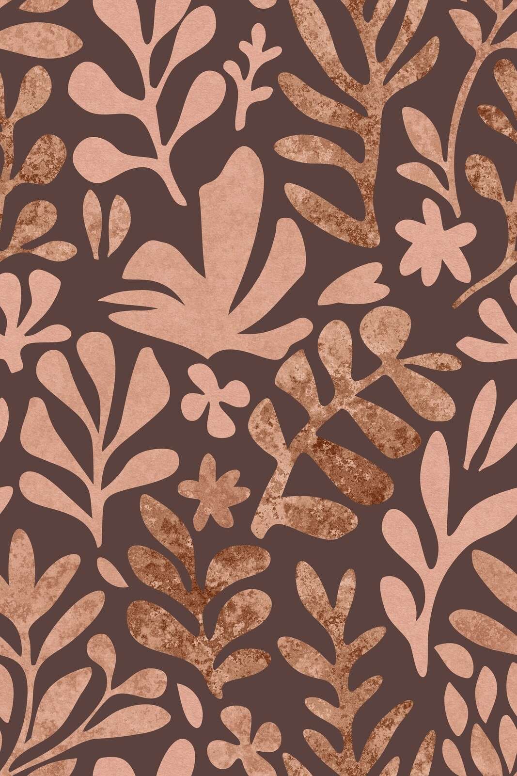 Matisse inspirierte Blattwerkformen Mocha Mousse
