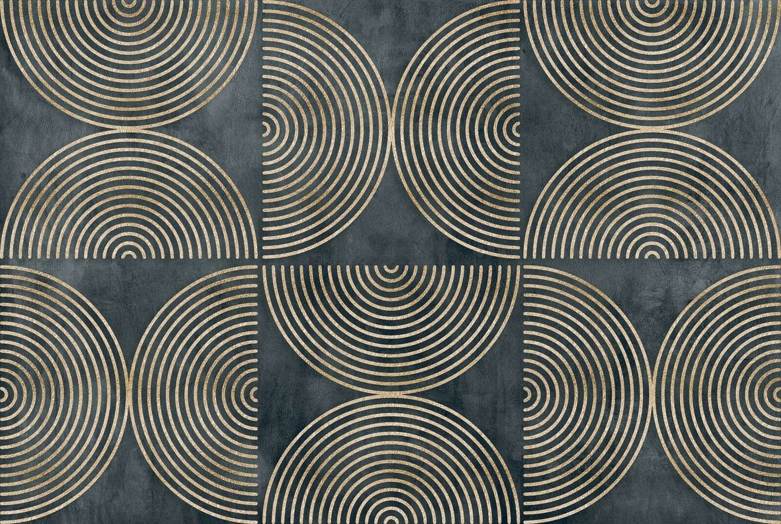 Eklektische Kreise Moderne Kunst Gold Türkis