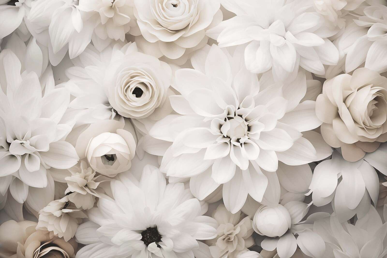 Blütenkaskade florale Schönheit Off-White